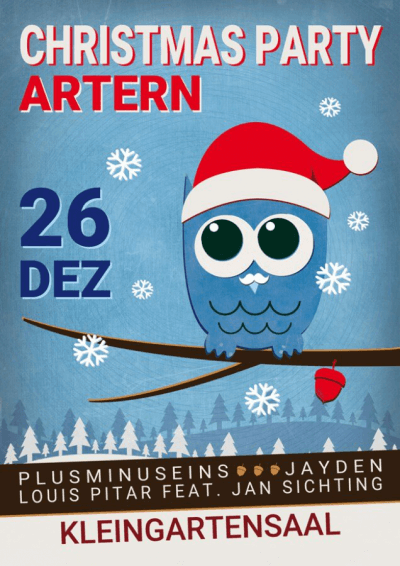 Plakat für die Park House Christmas Party 2015 in Artern